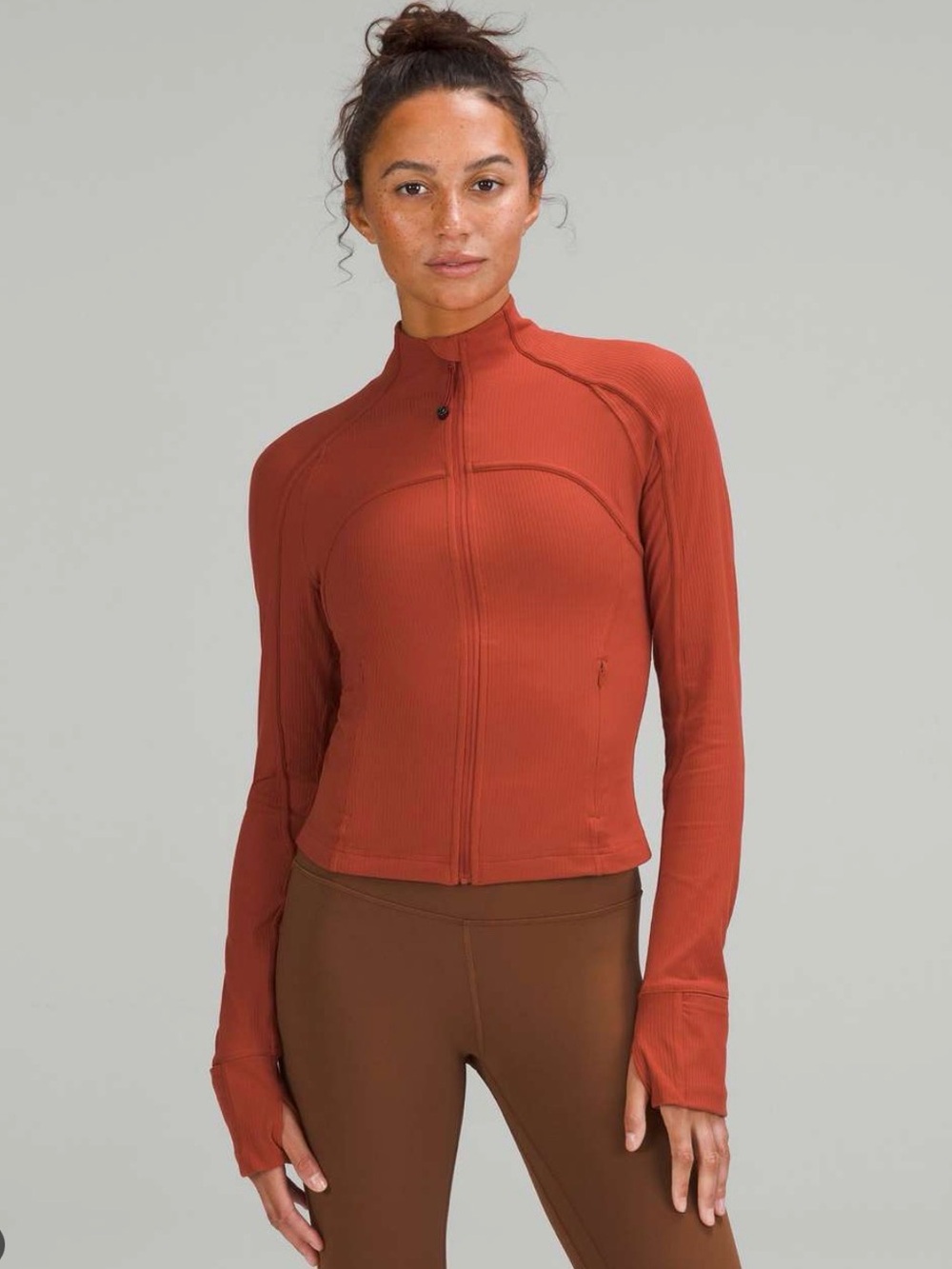 Lululemon Ribbed Nulu Cropped Define Jacket in Cayenne Size 2